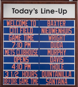 2012 New York Mets Citi Field Clubhouse Information Board (MLB Authenticated)